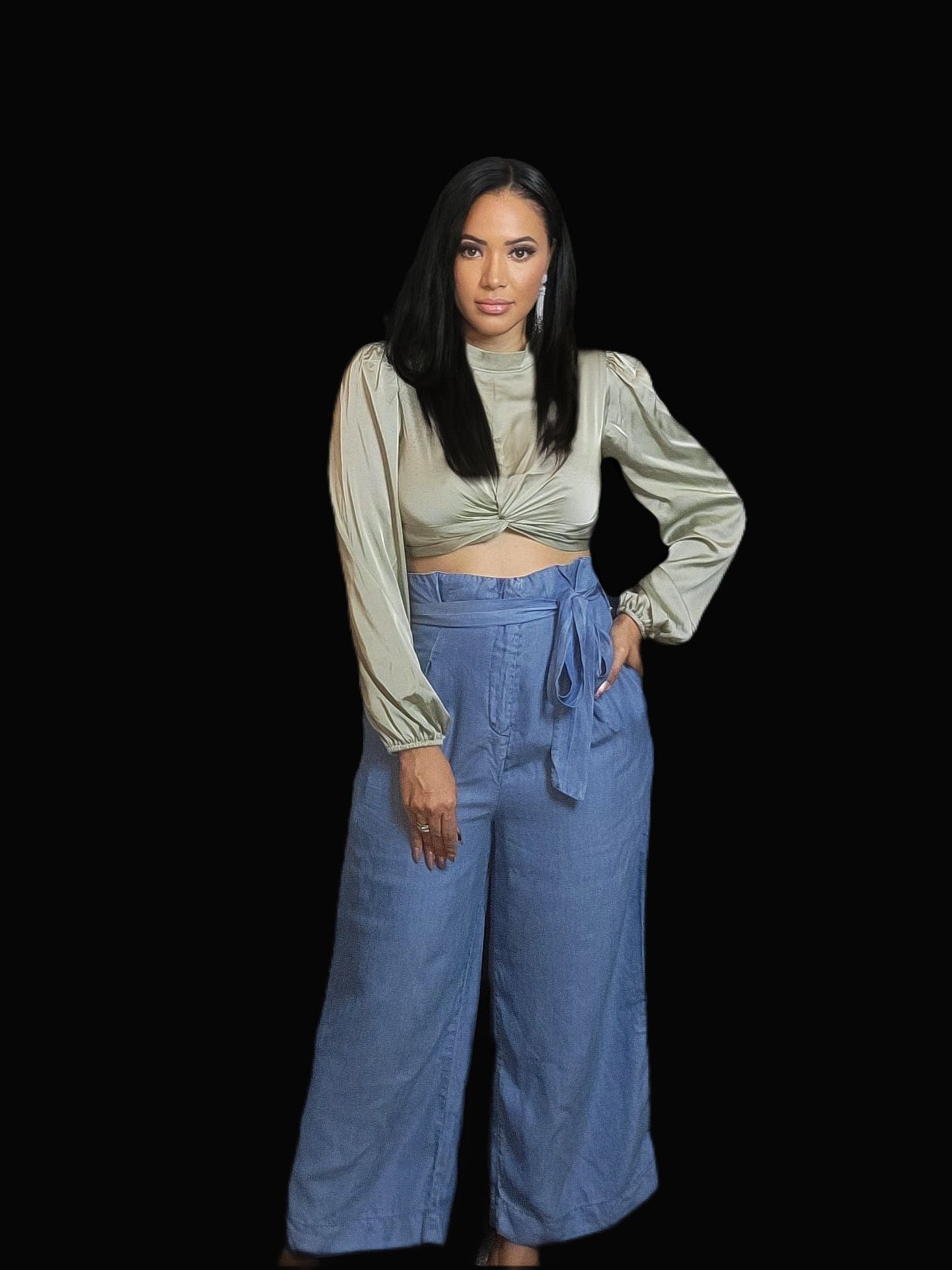 Brianna Palazzo Denim Pants