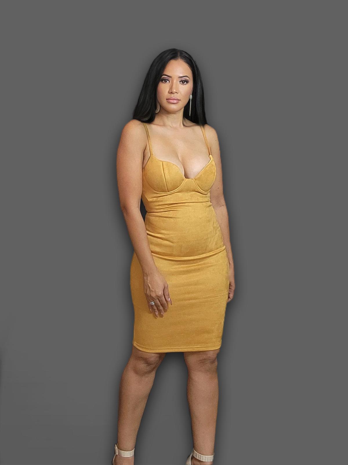 Yasmin Mustard Midi Dress