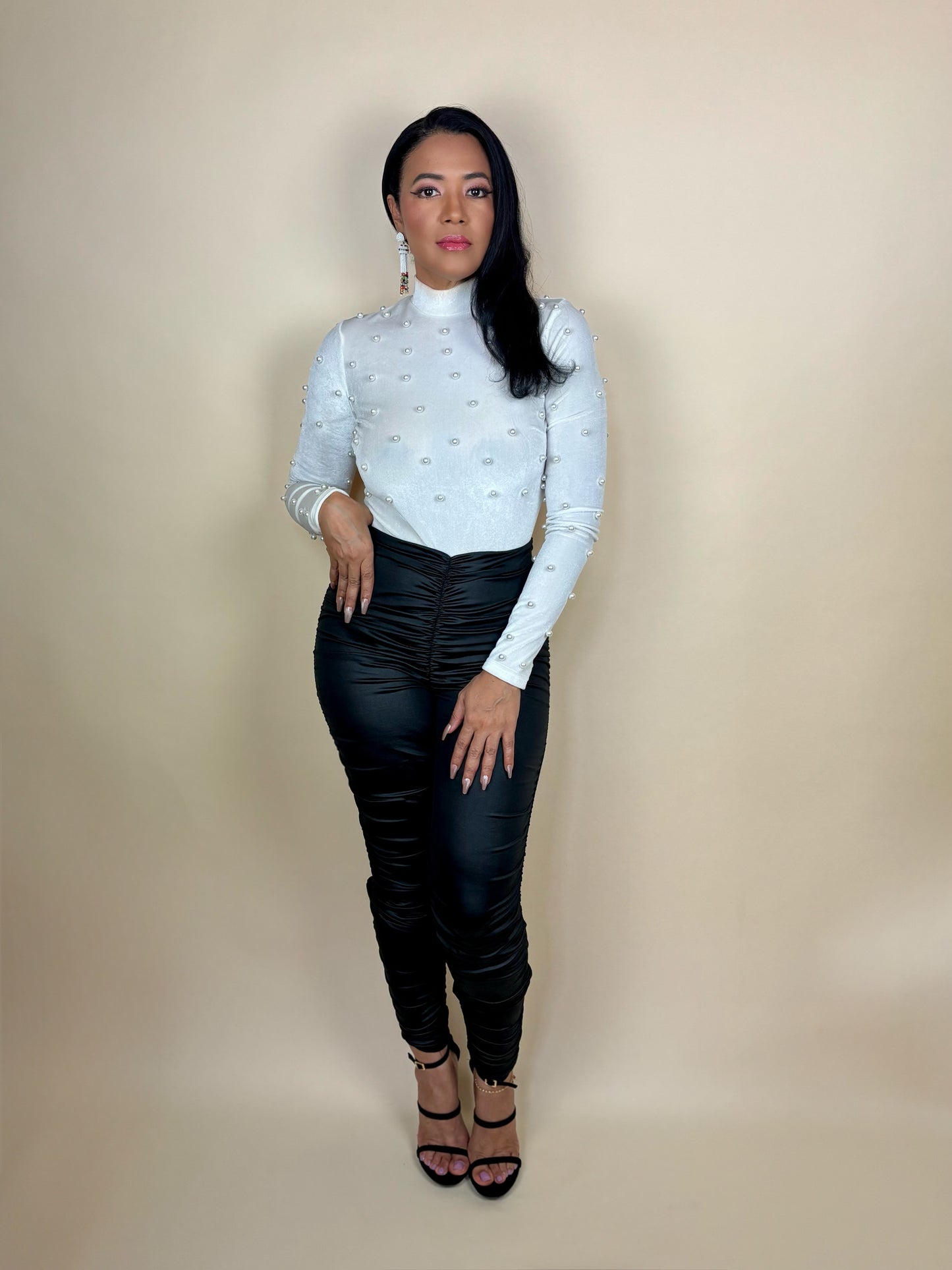 Velvet Off White Pearl Bodysuit