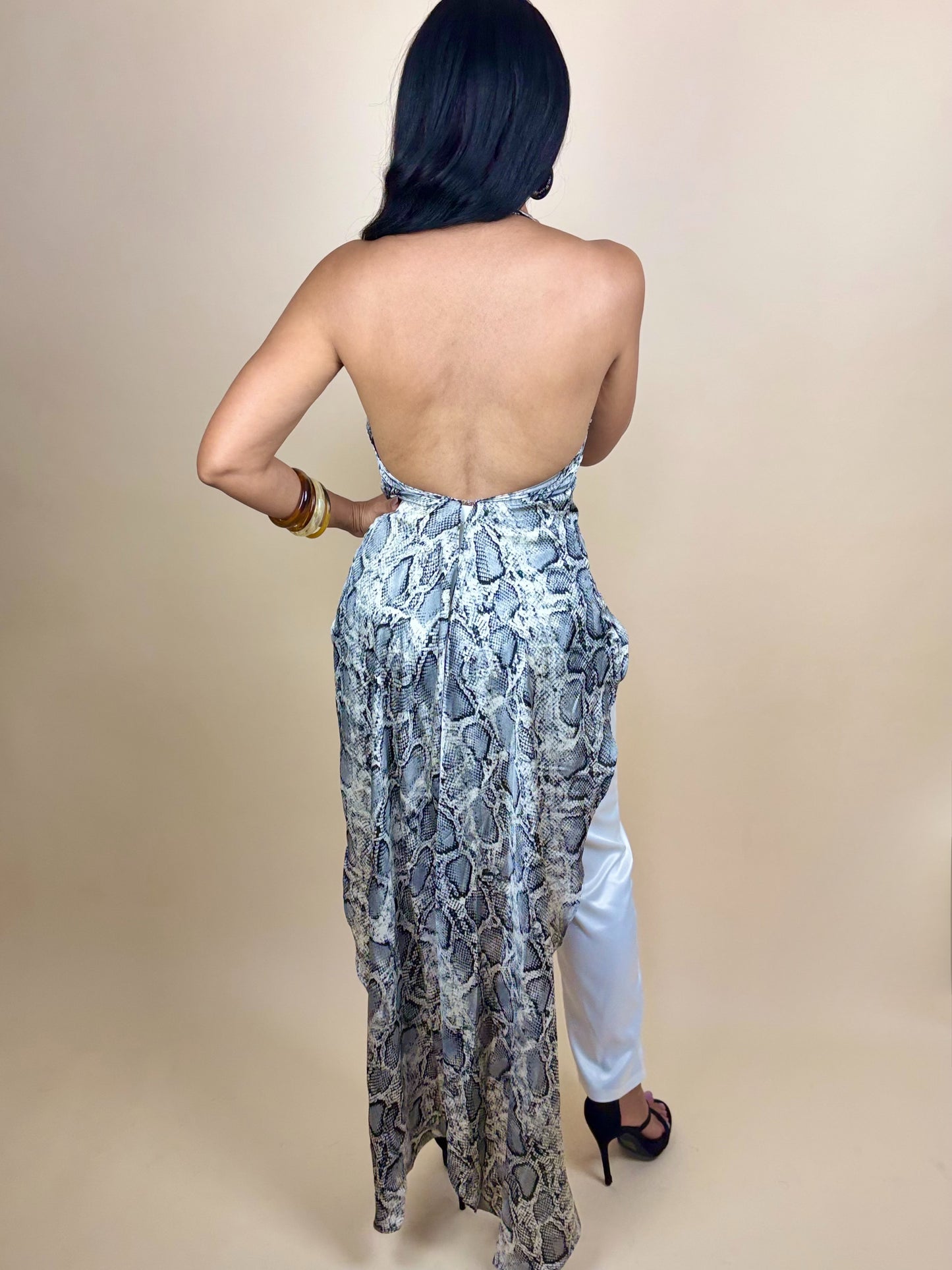 Yadira Sleeveless Snake print Top