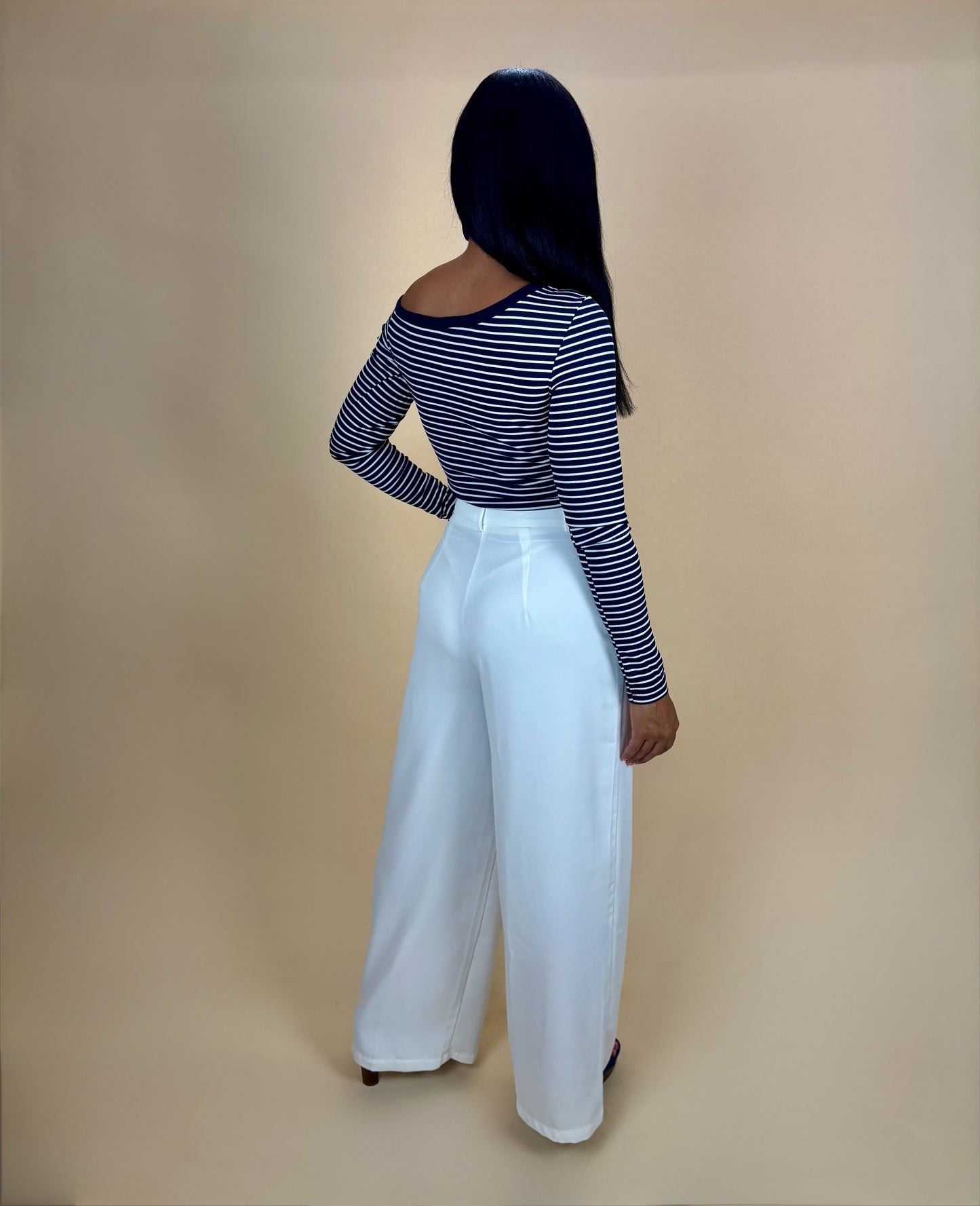 Marcela One Shoulder Off Striped Top