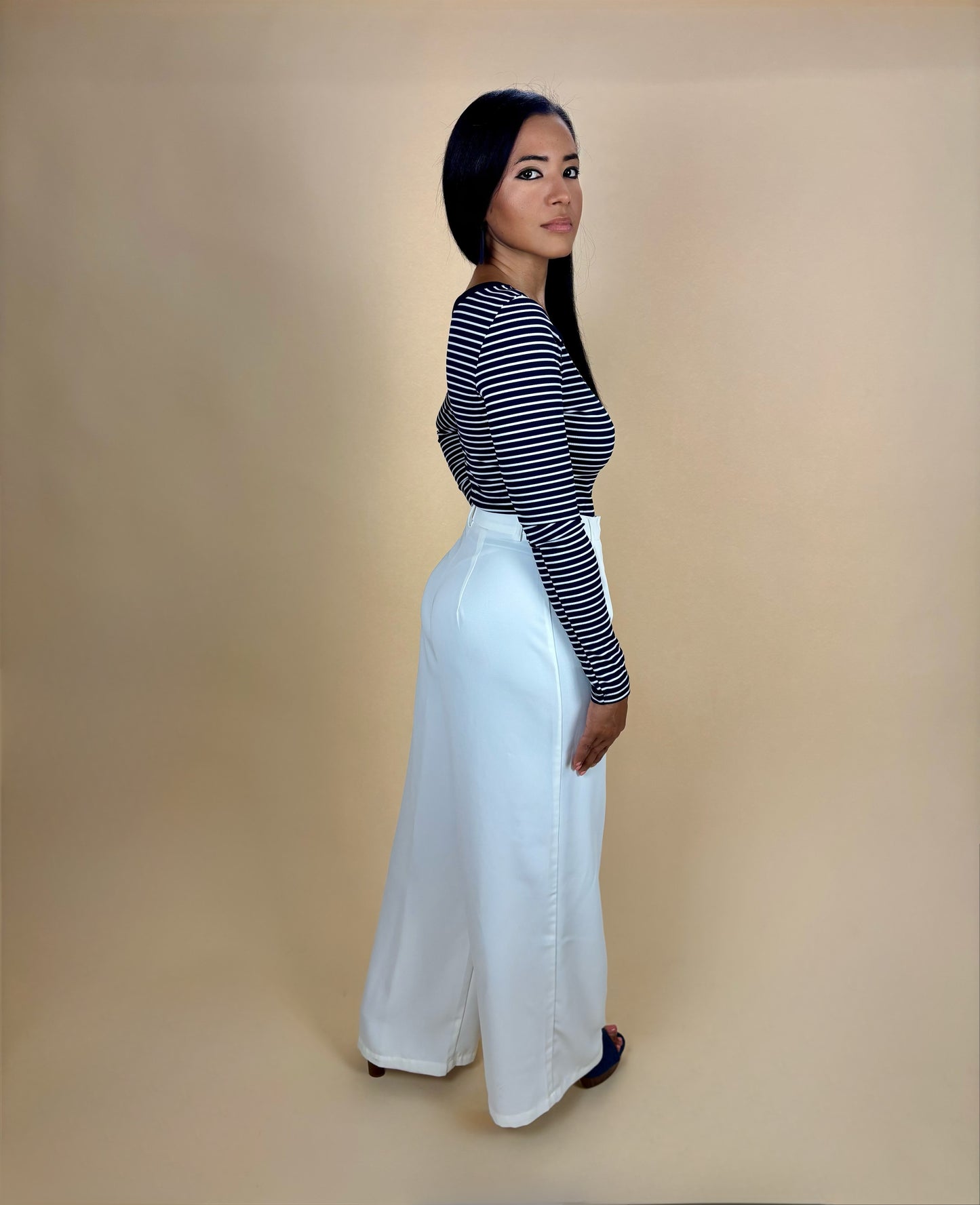 Marcela One Shoulder Off Striped Top