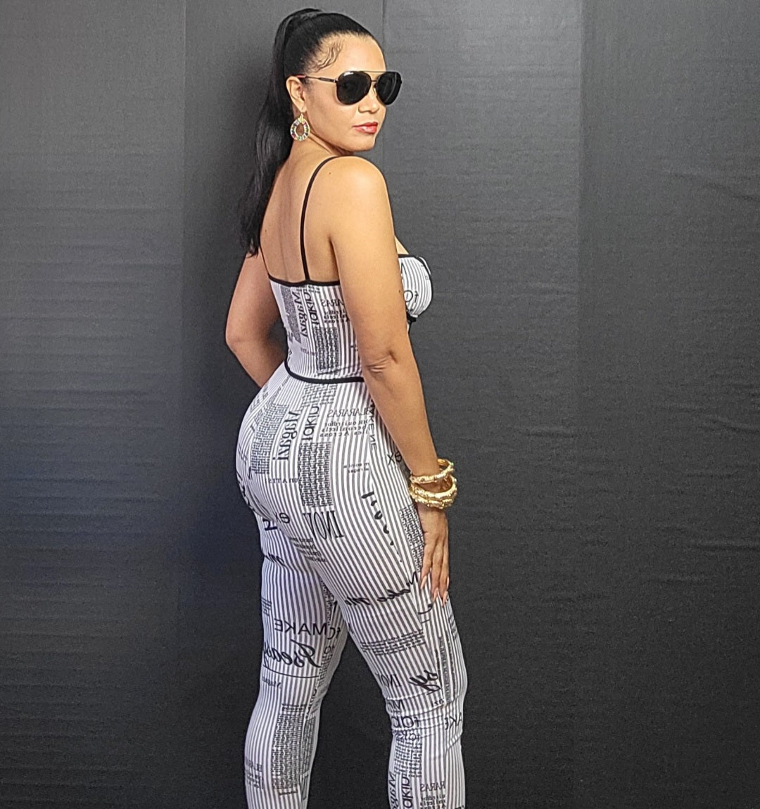 Newspaper Sexy Jumpsuit