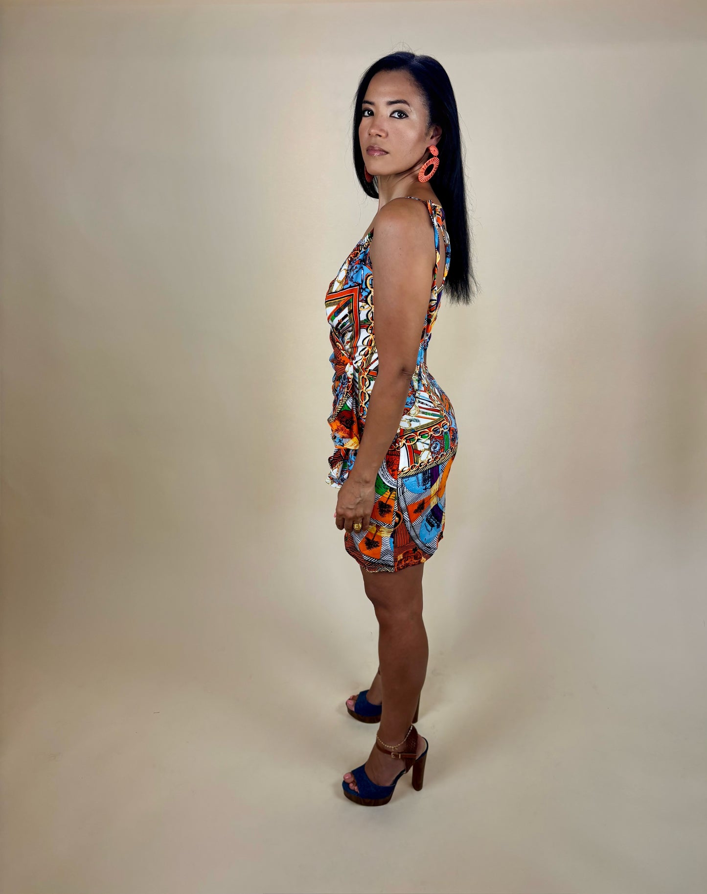 Tribal Wrap Mini Dress