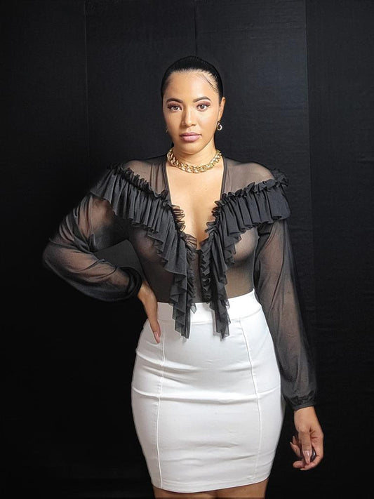 Long Sleeve Ruffle Bodysuit