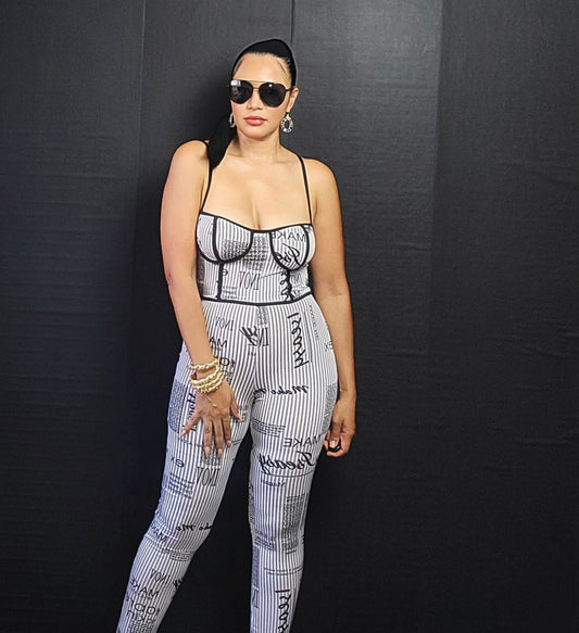 Newspaper Sexy Jumpsuit