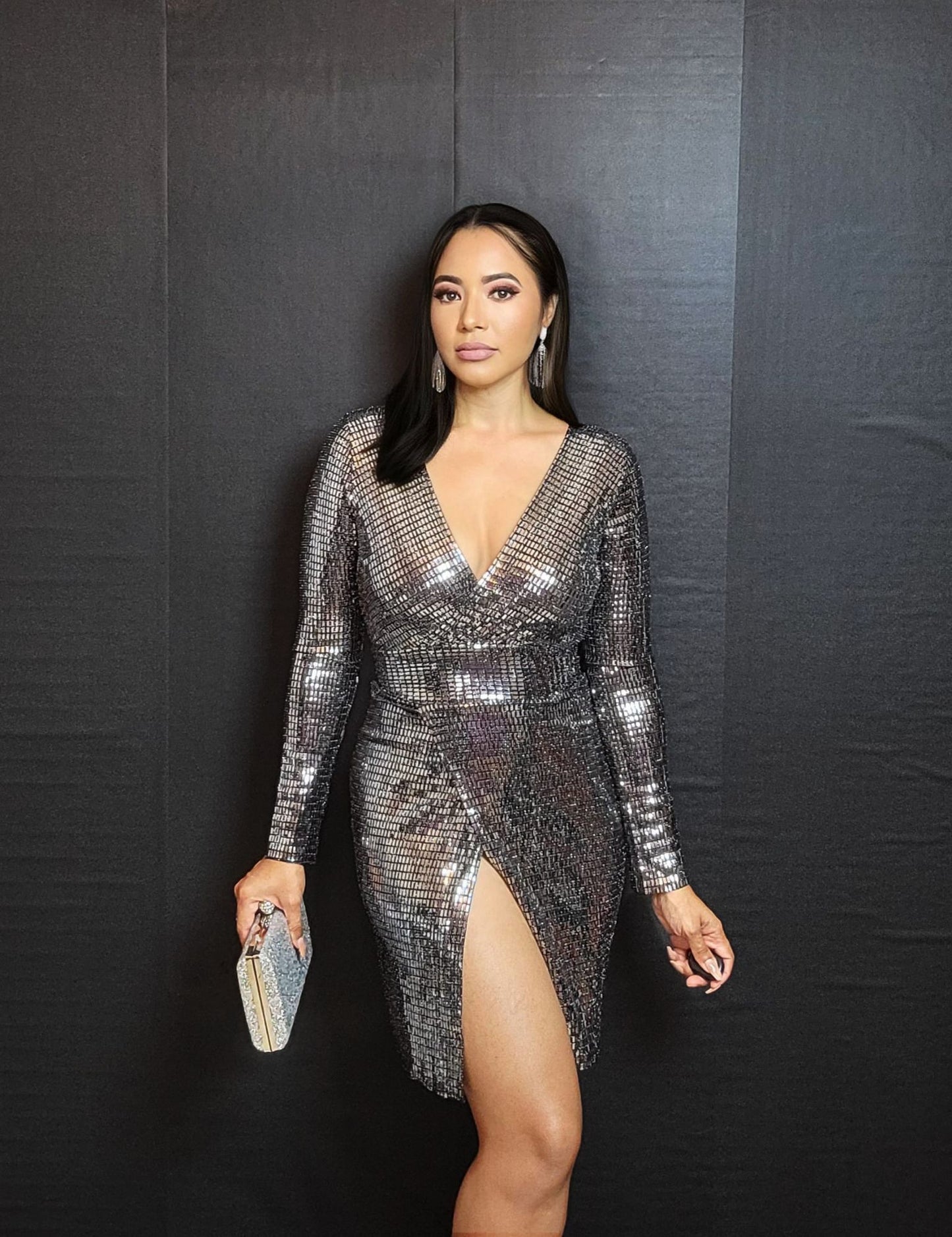 Charlotte Silver Midi Dress