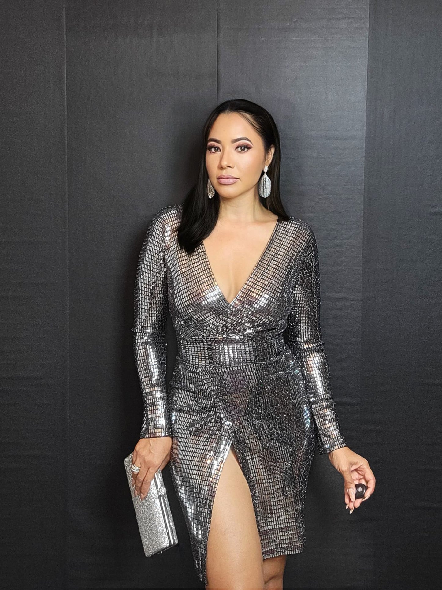 Charlotte Silver Midi Dress