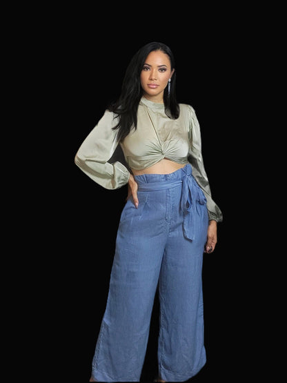Brianna Palazzo Denim Pants