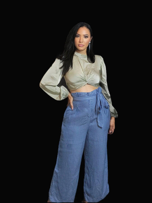 Brianna Palazzo Denim Pants