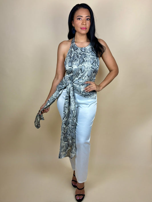Yadira Sleeveless Snake print Top