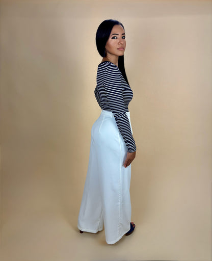 Marcela One Shoulder Off Striped Top