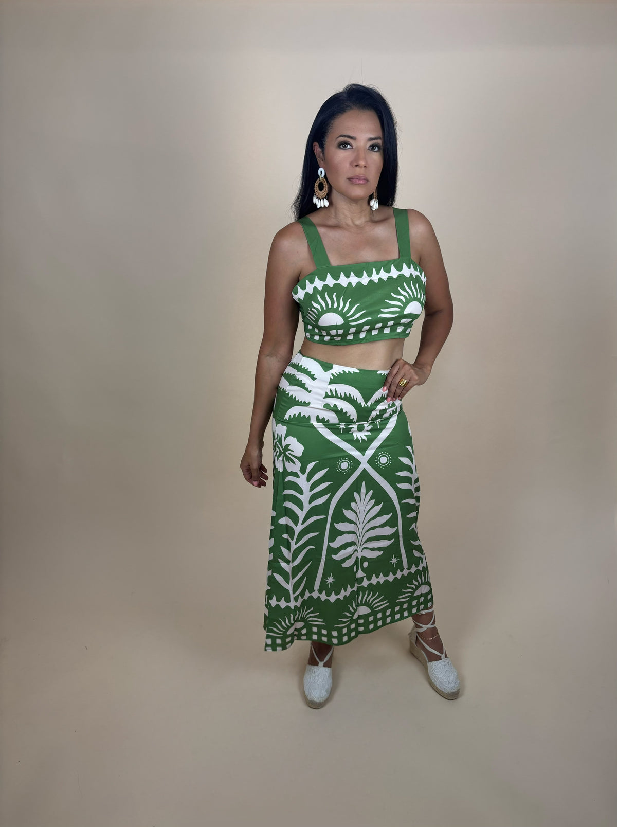Katy Casual Printed Cami Skirt Set
