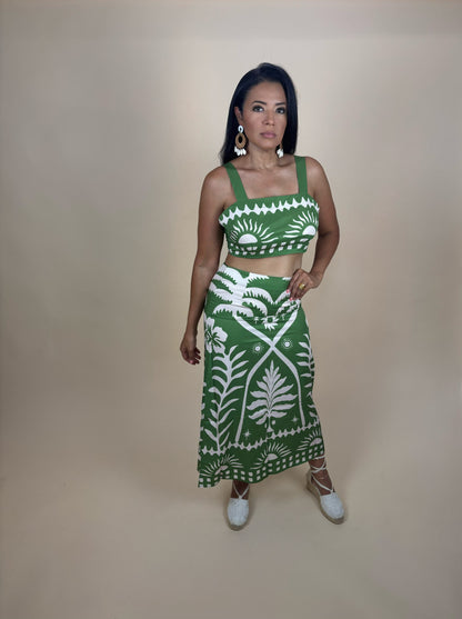 Katy Casual Printed Cami Skirt Set