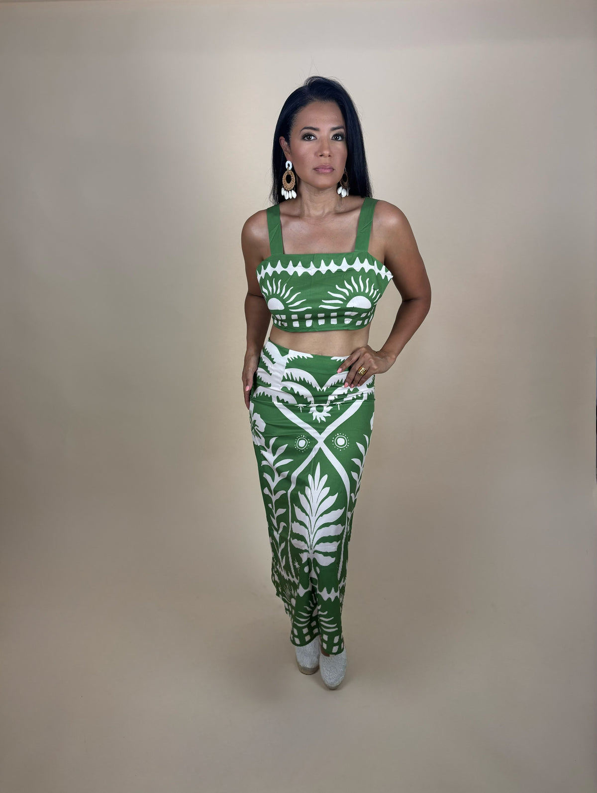 Katy Casual Printed Cami Skirt Set