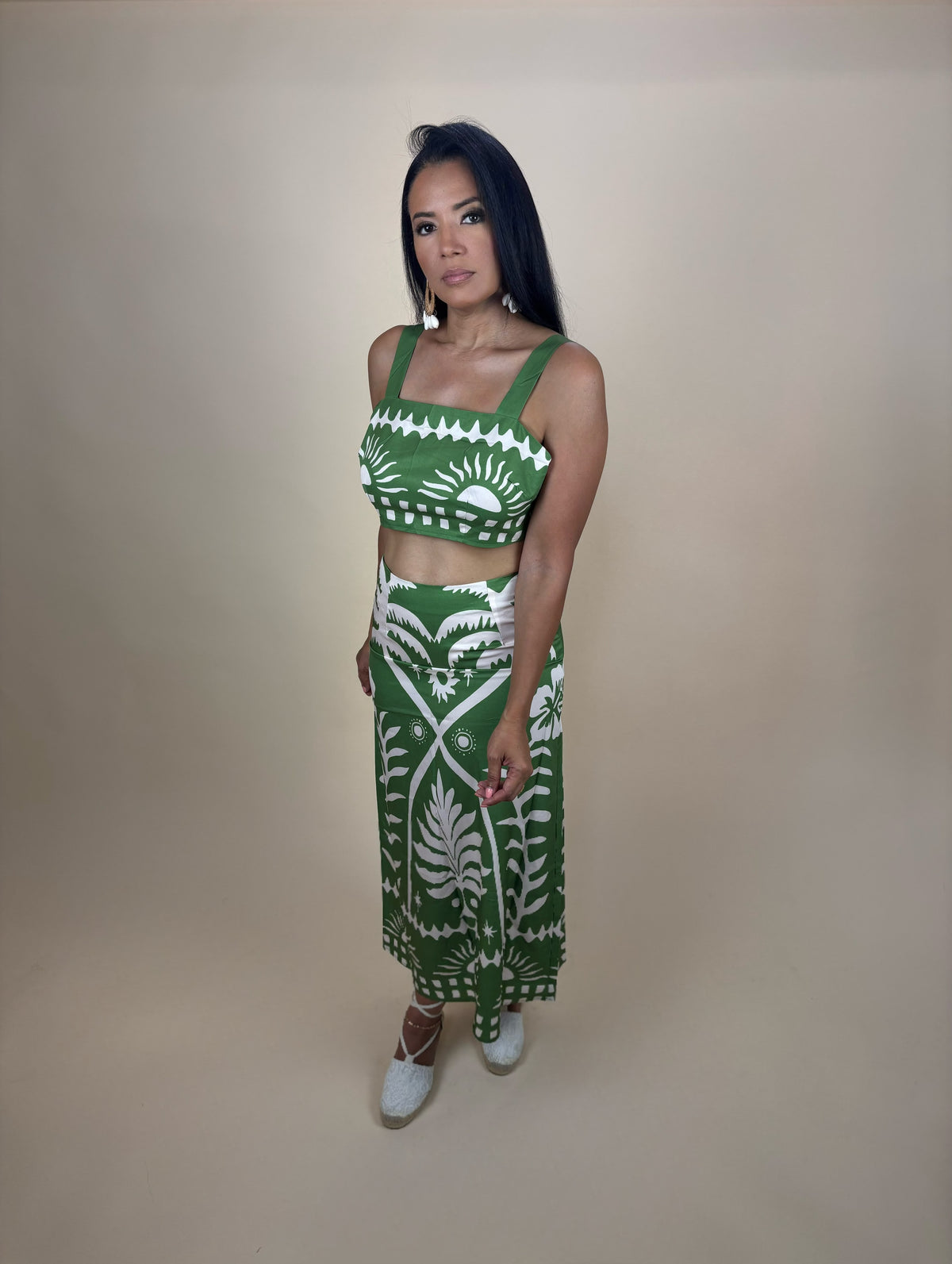 Katy Casual Printed Cami Skirt Set