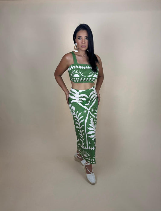 Katy Casual Printed Cami Skirt Set