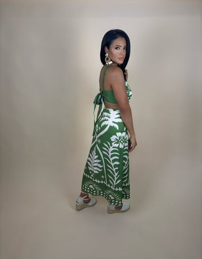 Katy Casual Printed Cami Skirt Set