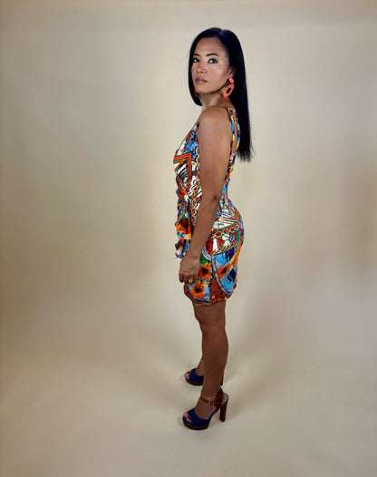 Tribal Wrap Mini Dress